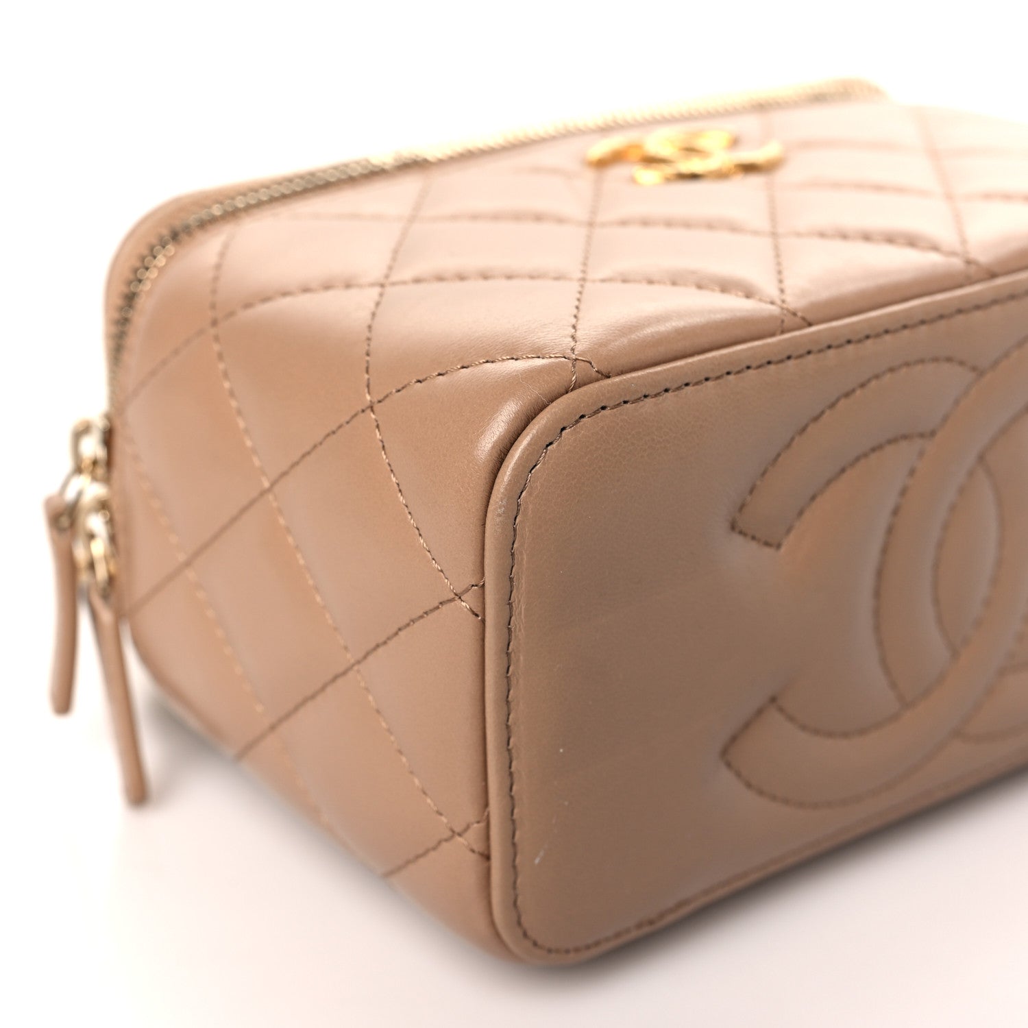 Chanel Lambskin Quilted Small Pillow Crush Vanity Case With Chain Beige 8 of 9