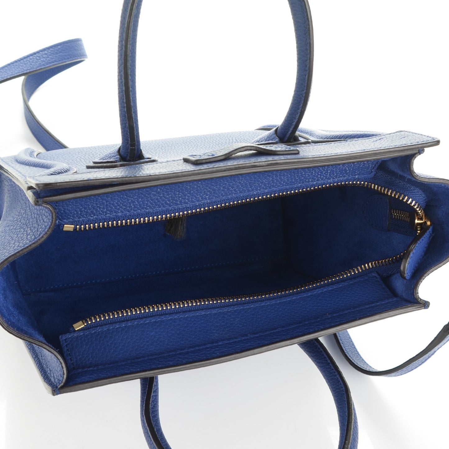 Drummed Calfskin Nano Luggage Indigo