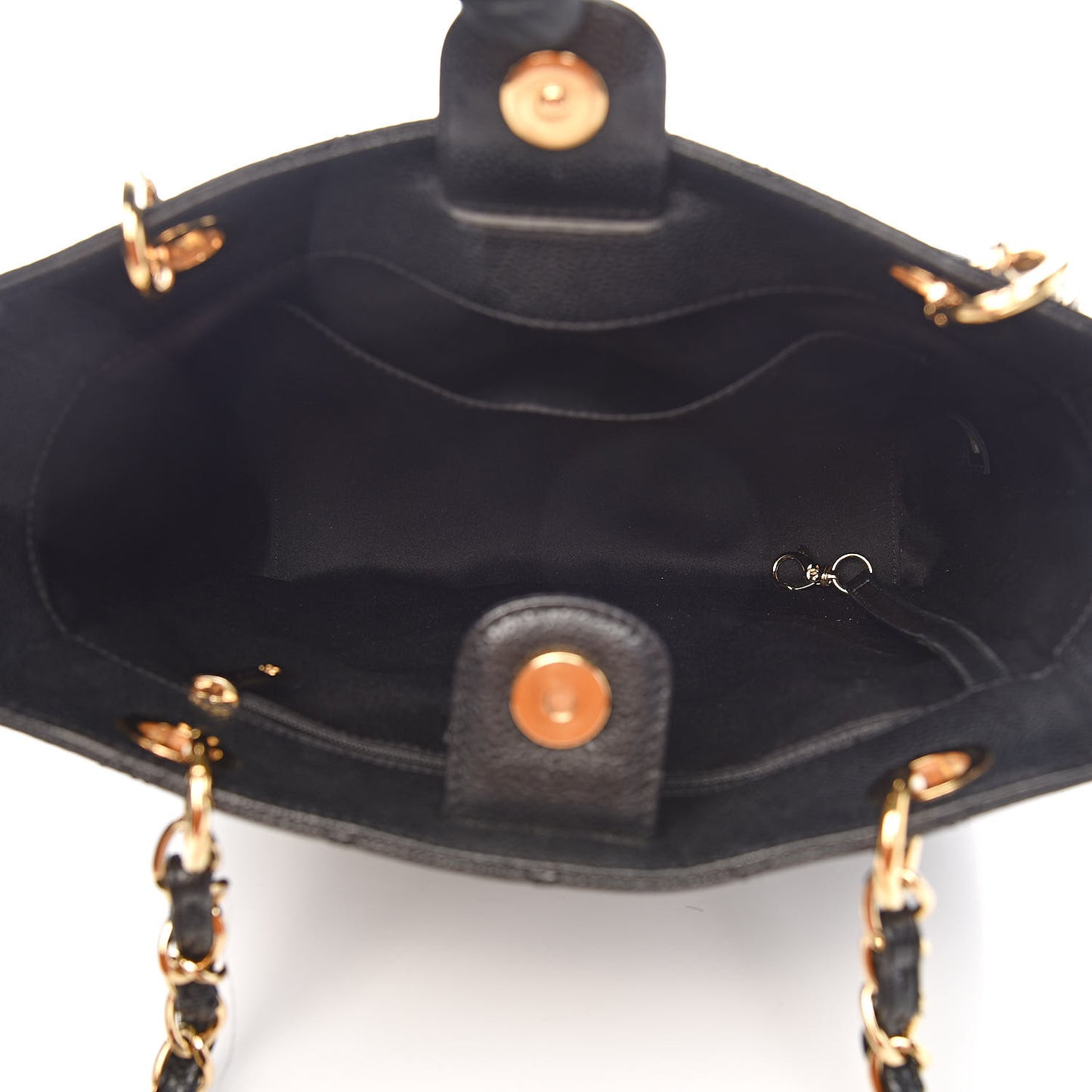 Caviar Quilted Petit Shopping Tote PST Black