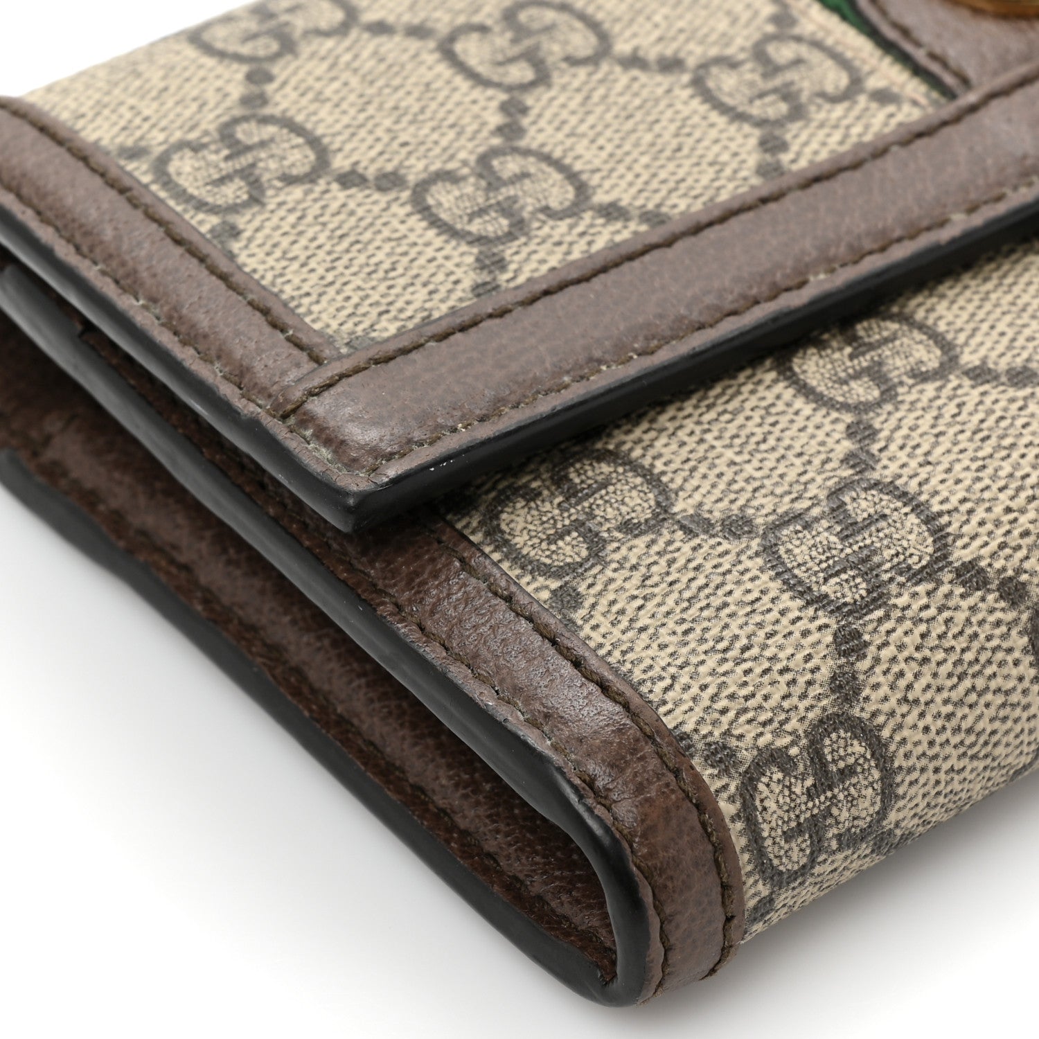 Gucci GG Supreme Monogram Web Ophidia Continental Wallet Brown 14 of 18
