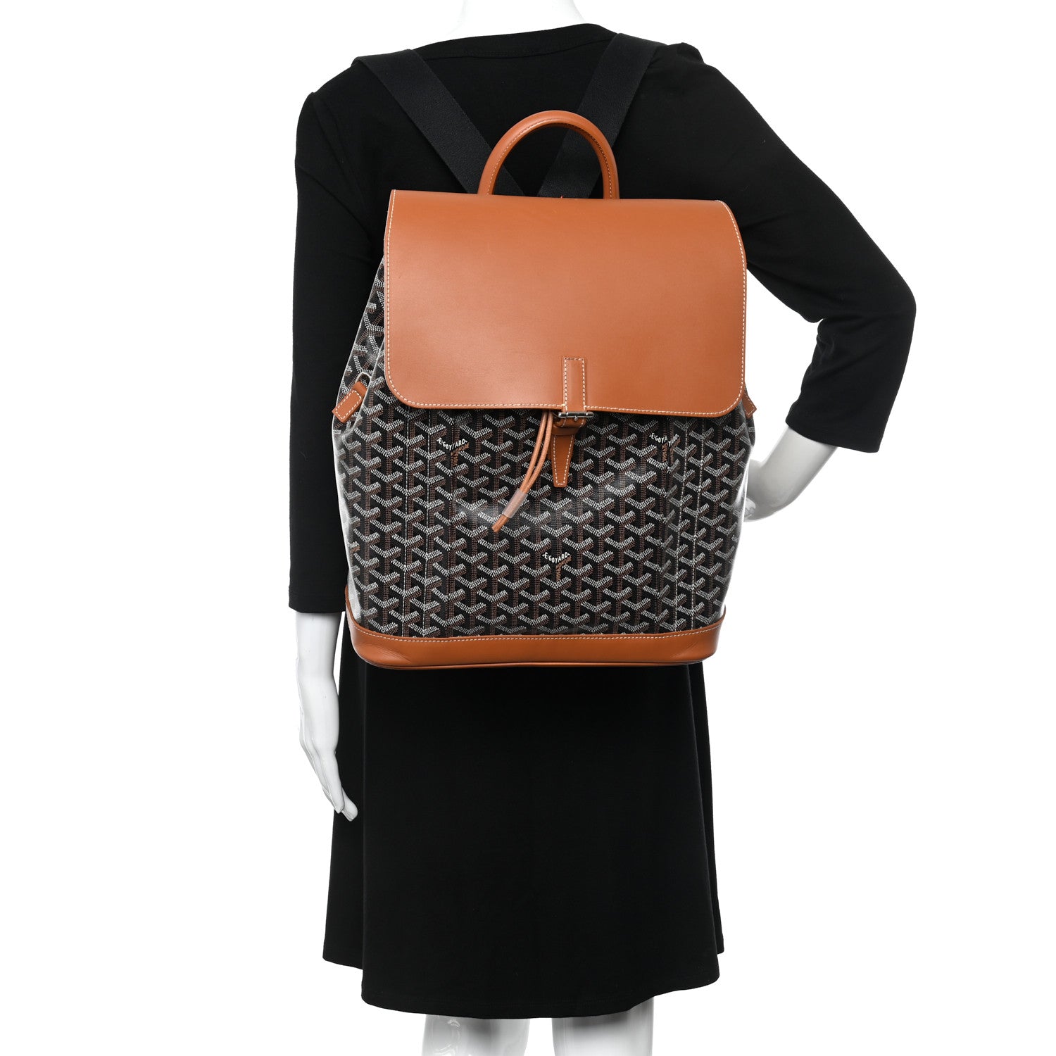Goyard Goyardine Calfskin Alpin MM Backpack Gold Black 2 of 16