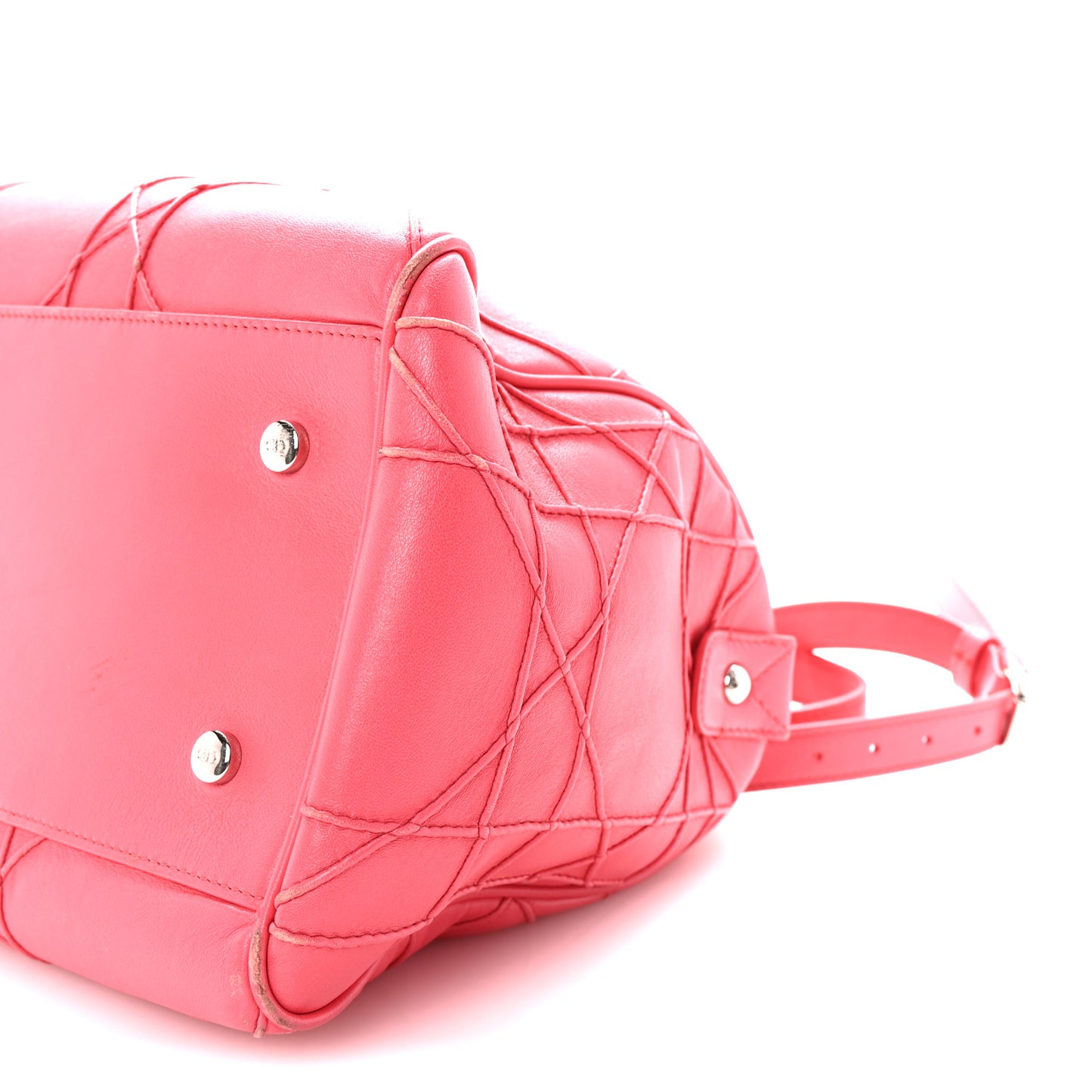 Lambskin Cannage Granville Polochon Coral