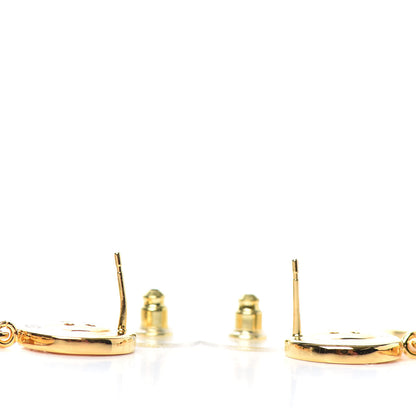 Chanel Metal Large Paris Button Earrings Gold 3 of 4