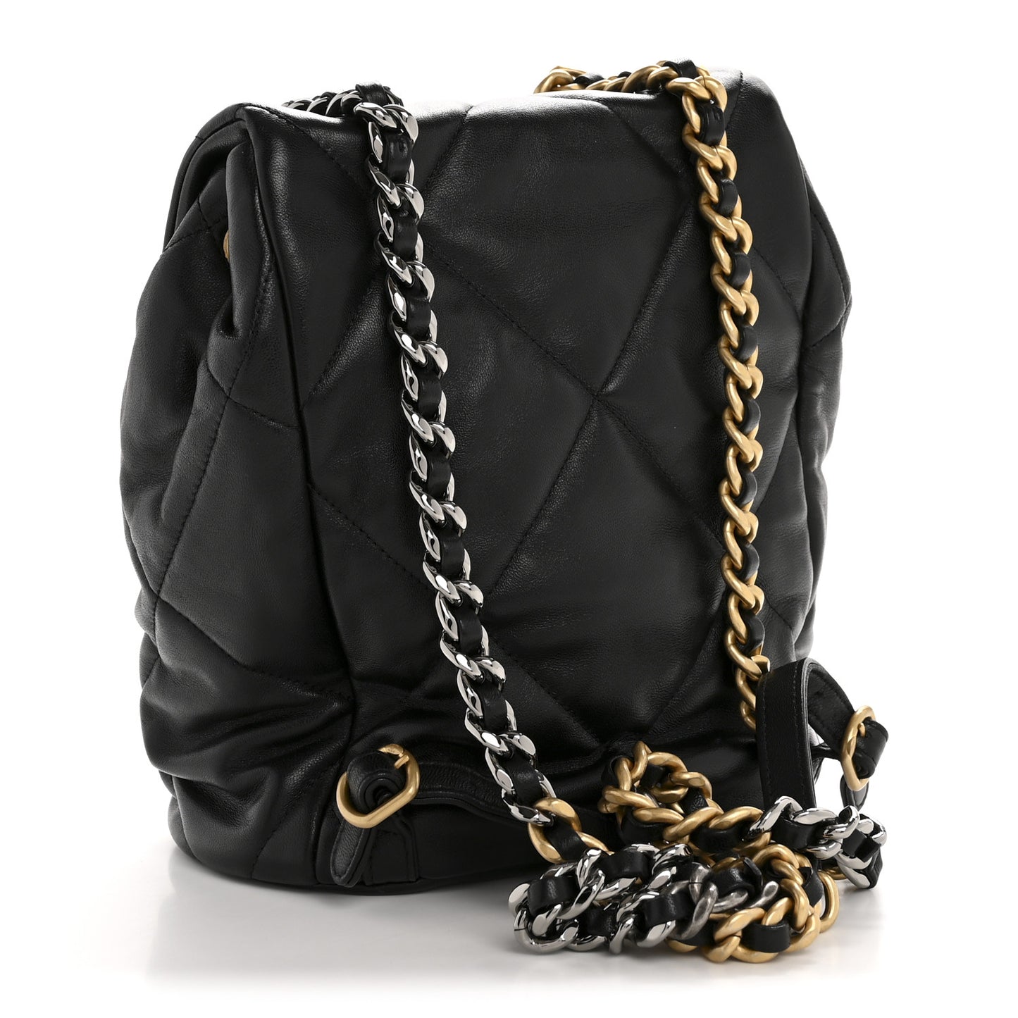 Lambskin Quilted Chanel 19 Backpack Black