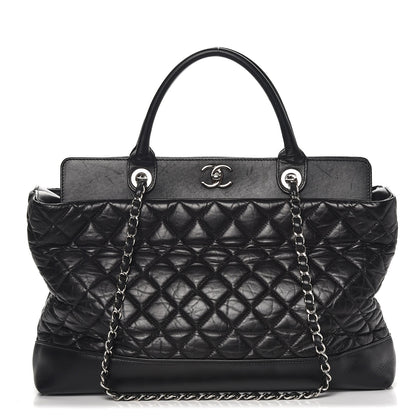 Chanel Aged Calfskin Quilted Be CC Tote Black 1 of 17