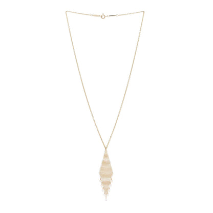 Tiffany 18K Yellow Gold Freshwater Cultured Pearl Elsa Peretti Mesh Fringe Pendant Necklace 3 of 5