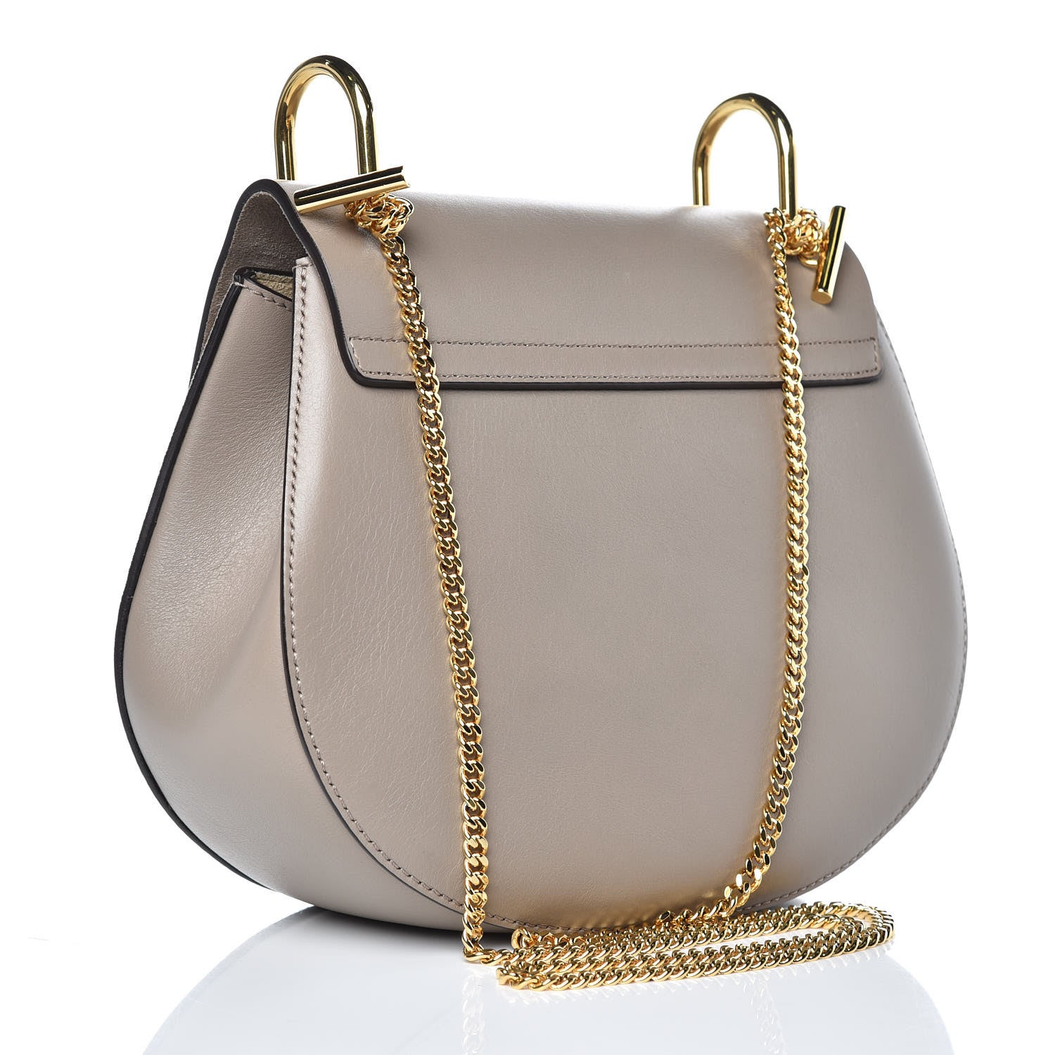 Chloe Suede Smooth Calfskin Drew Shoulder Bag Motty Grey 3 of 8