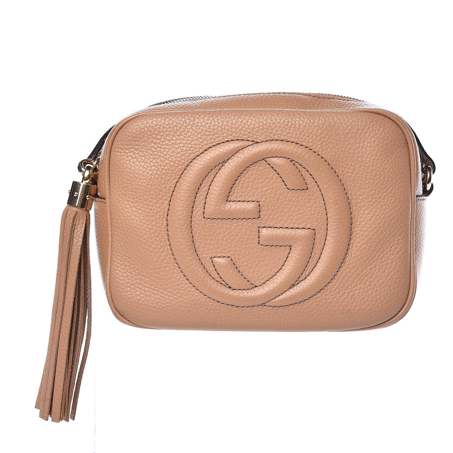 Pebbled Calfskin Small Soho Disco Bag Camelia