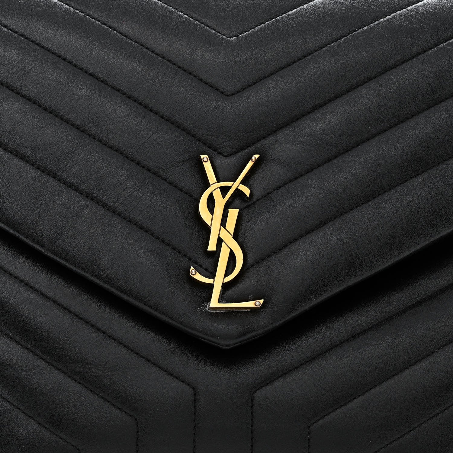 Saint Laurent Calfskin Y Quilted Monogram Large Loulou Chain Satchel Black 8 of 12