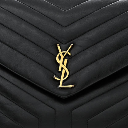 Saint Laurent Calfskin Y Quilted Monogram Large Loulou Chain Satchel Black 8 of 12