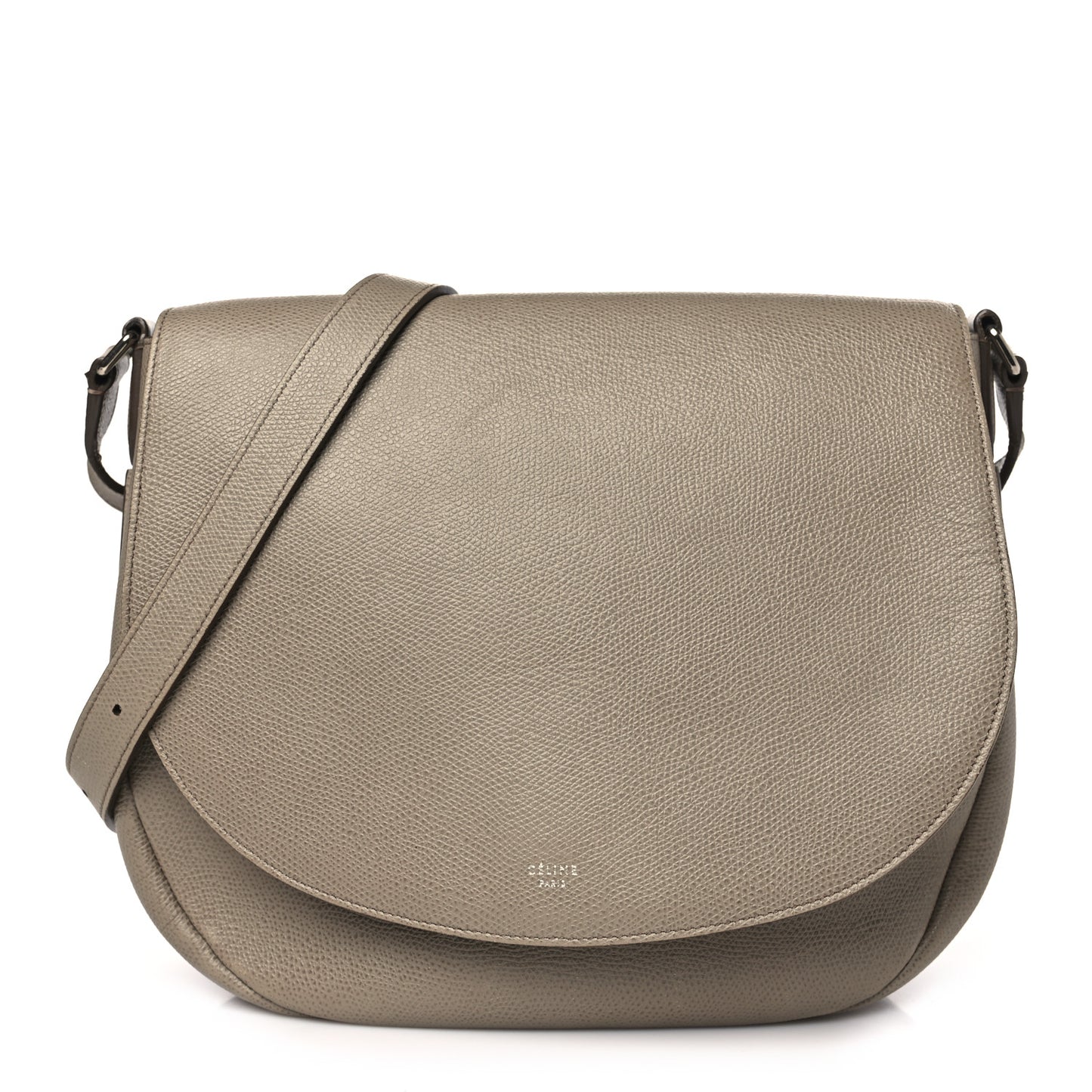 Grained Calfskin Trotteur Messenger Taupe