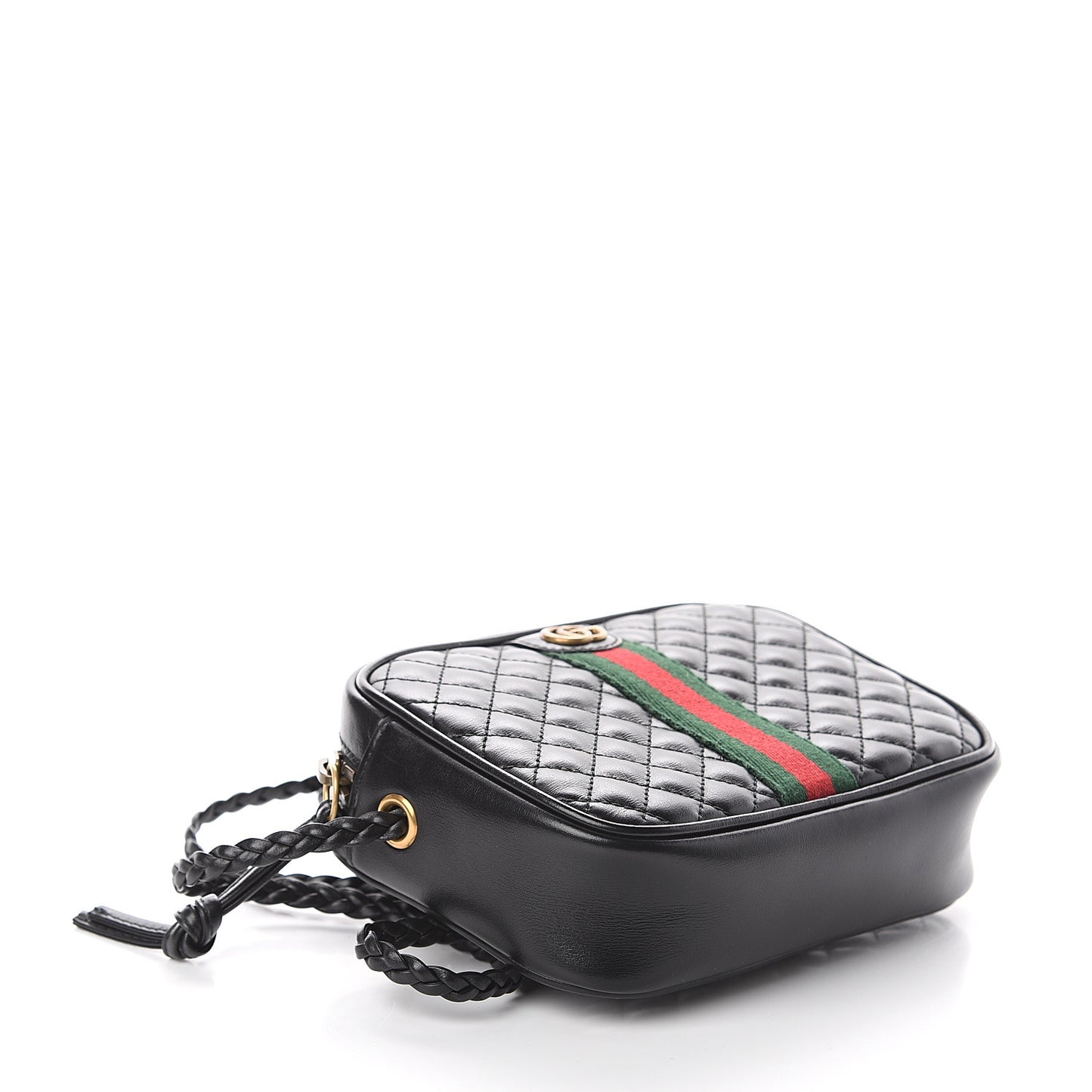 Calfskin Trapuntata Web Mini GG Shoulder Bag Black
