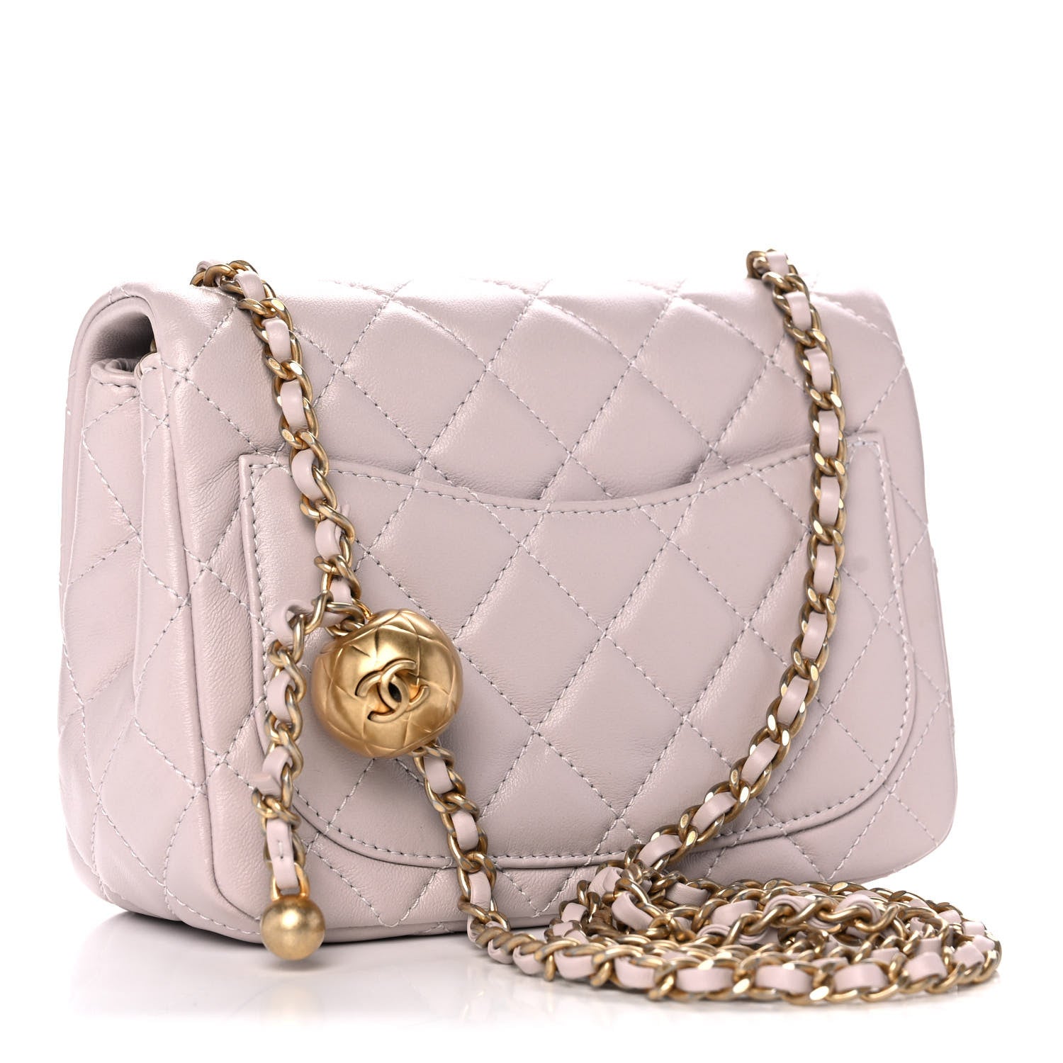 Chanel Lambskin Quilted Mini Pearl Crush Flap Light Purple 3 of 11