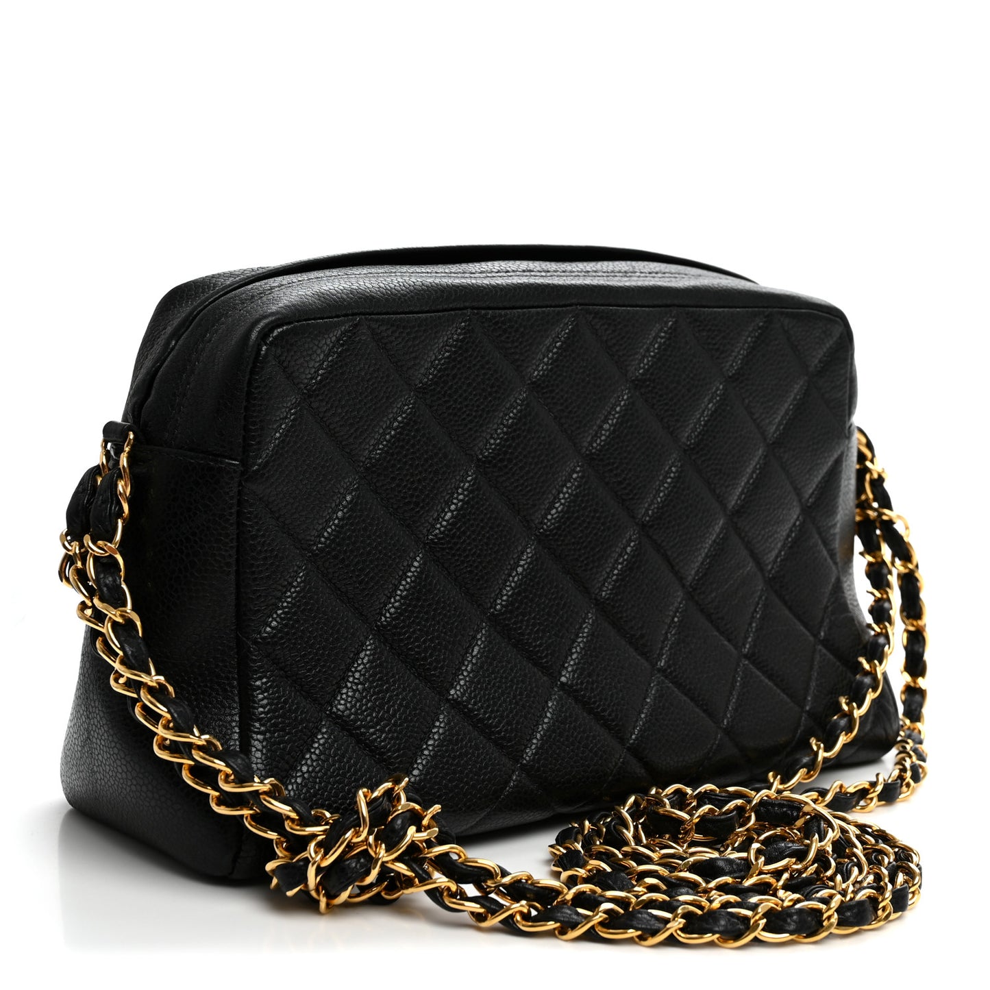 Caviar Quilted Camera Case Black