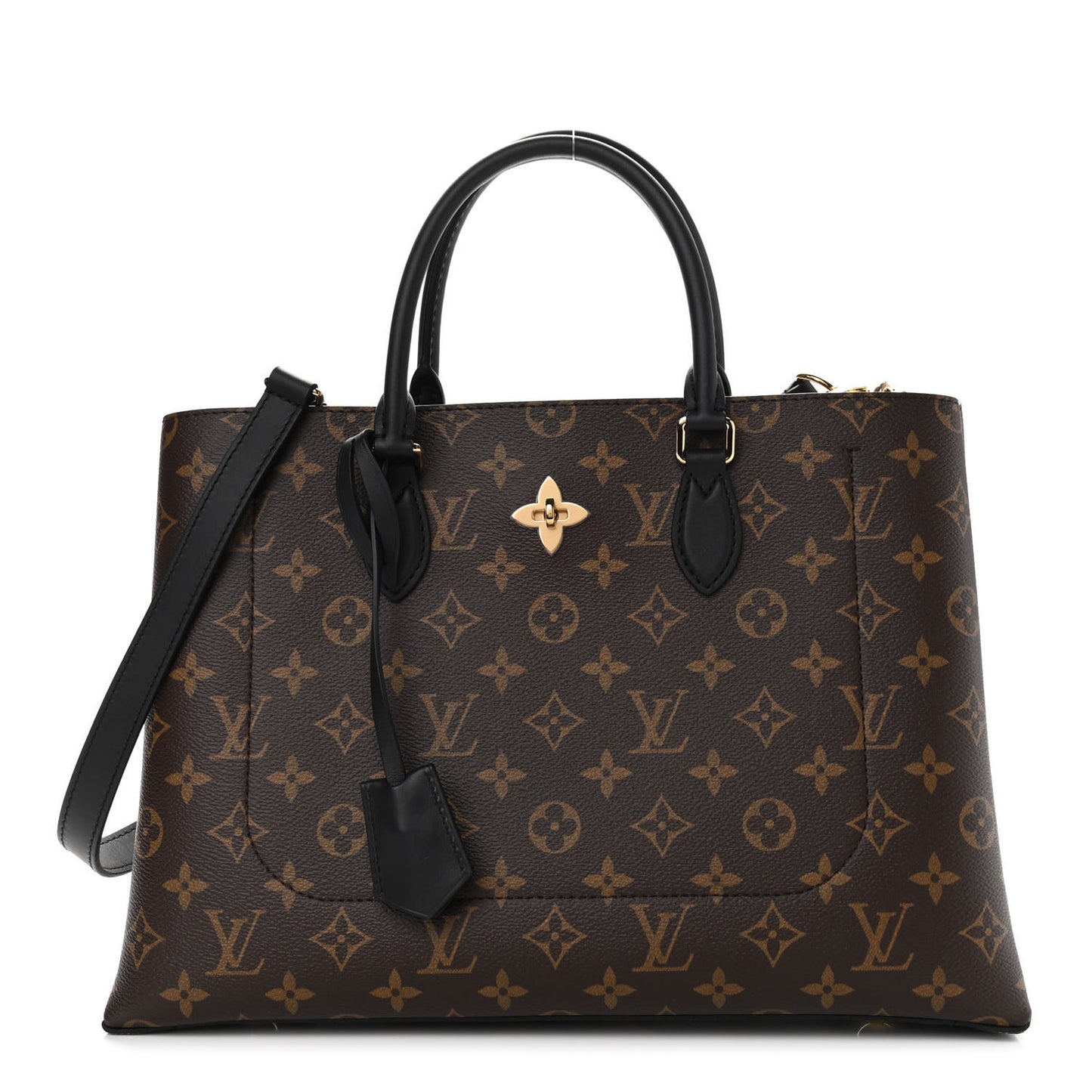 Monogram Flower Tote Black
