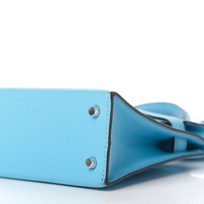 Hermes Chevre Mysore Mini Kelly Sellier 20 Celeste 7 of 10