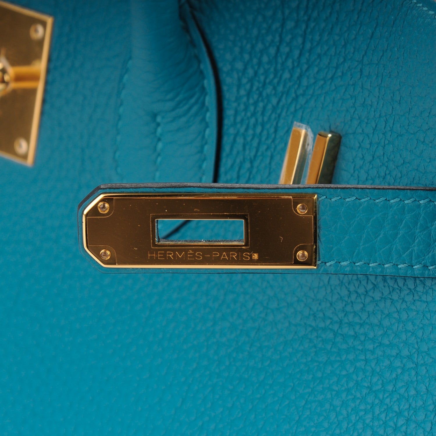 Hermes Togo Birkin 35 Turquoise 8 of 23