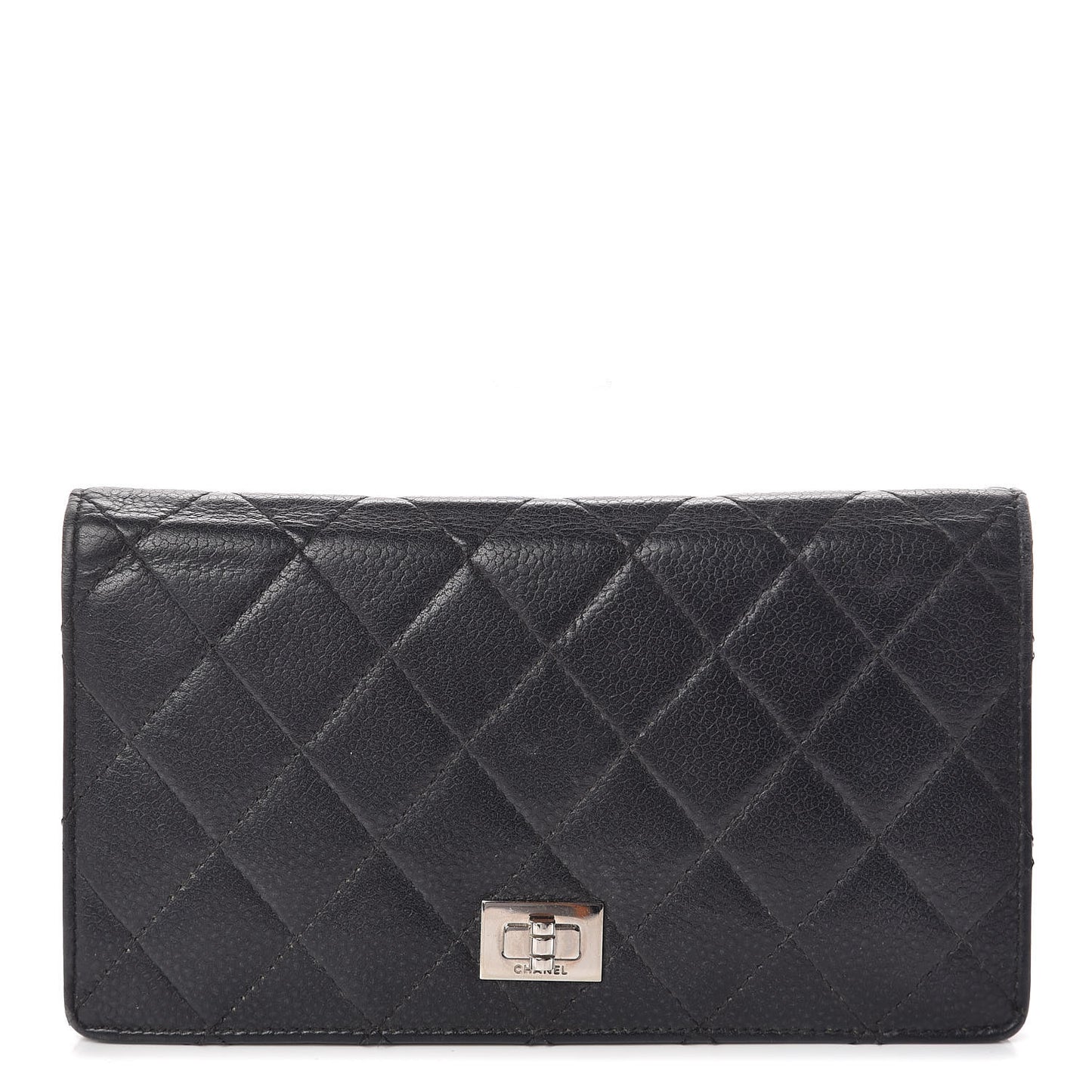 Caviar Quilted Reissue Yen Wallet Navy