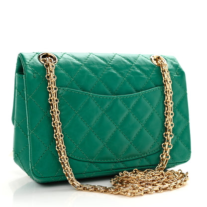 Chanel Aged Calfskin Quilted 2.55 Reissue Mini Flap Green 2 of 8