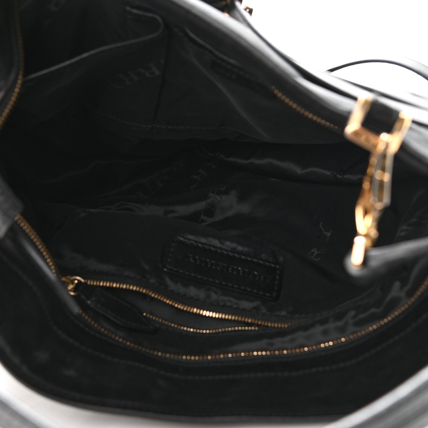 Burberry Lambskin Bridle Calfskin Small Dutton Hobo Black 4 of 14