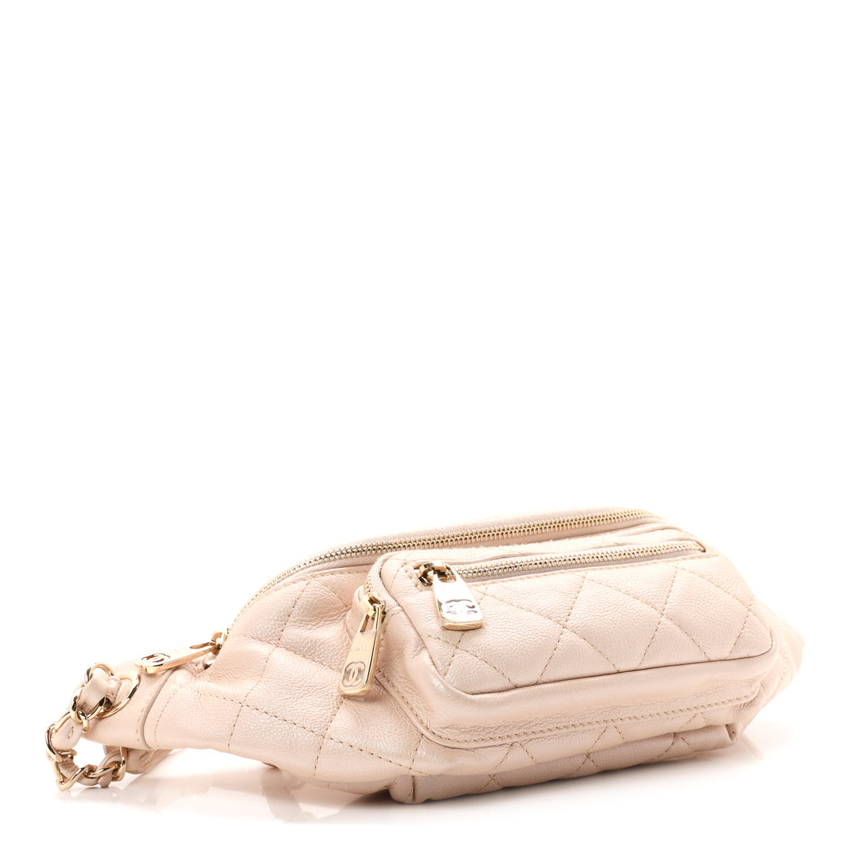 Chanel Iridescent Calfskin Quilted All About Waist Belt Bag Beige 4 of 10
