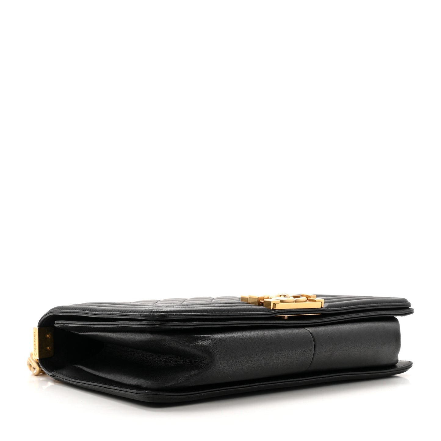 Calfskin Quilted Medium Boy Flap Black