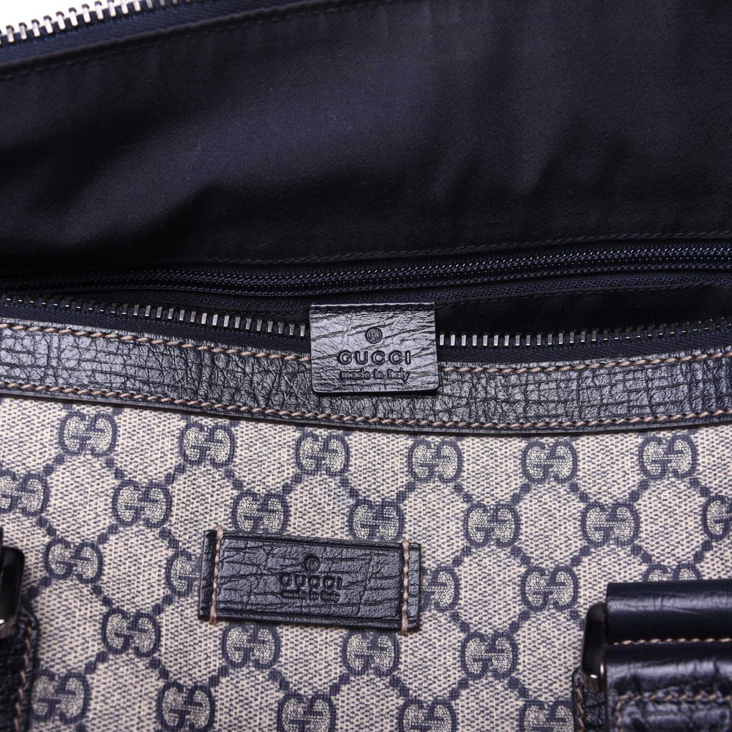 Gucci GG Supreme Monogram Web Large Carry On Duffle Bag Navy 8 of 14