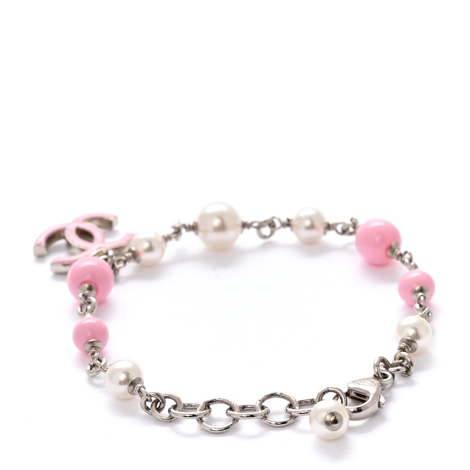 Chanel Pearl Enamel CC Bracelet Pink 3 of 6