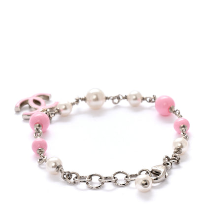 Chanel Pearl Enamel CC Bracelet Pink 3 of 6