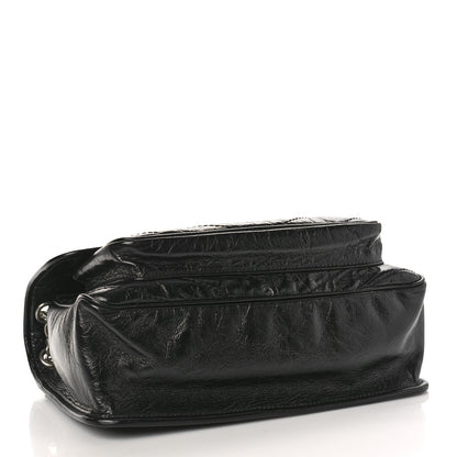 Saint Laurent Crinkled Calfskin Matelasse Monogram Medium Niki Chain Satchel Black 4 of 8