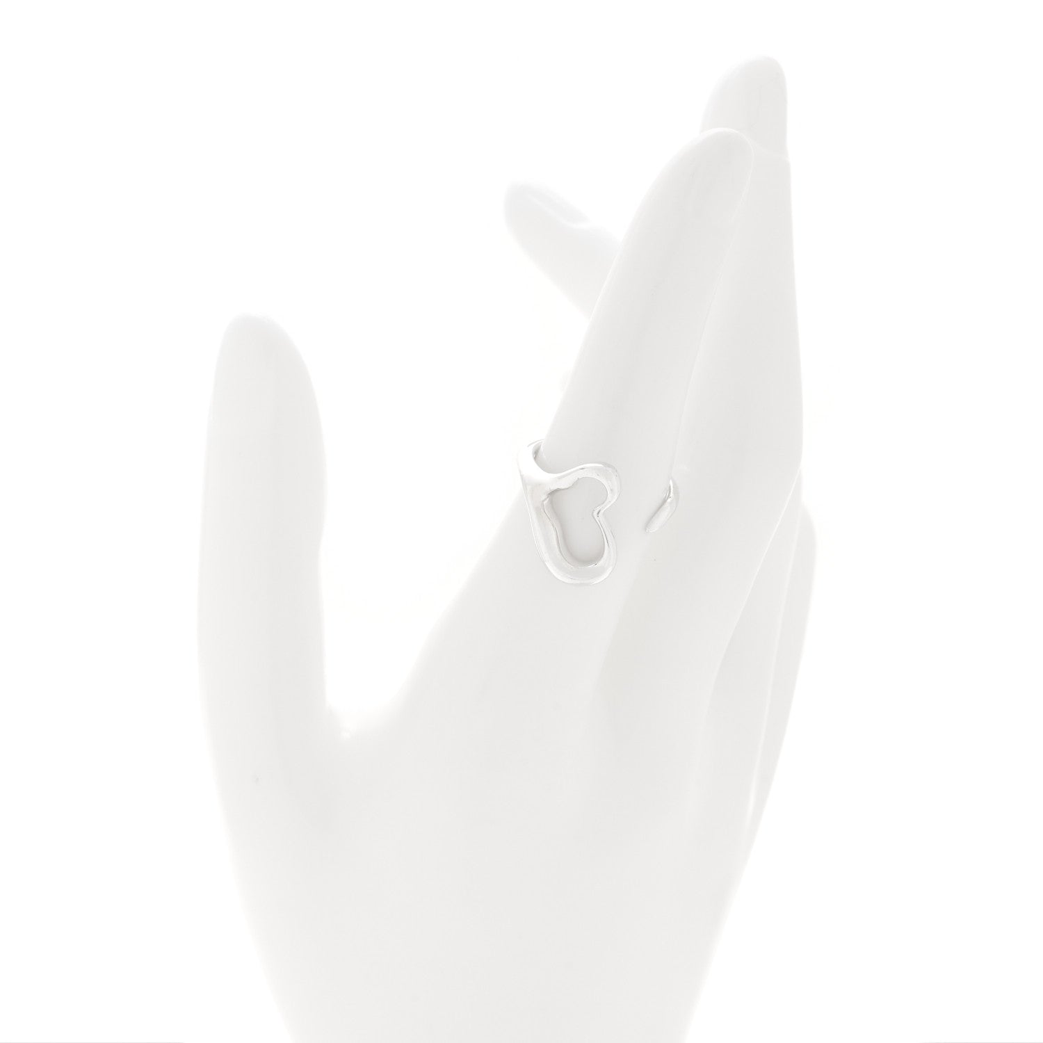 Tiffany Sterling Silver Elsa Peretti Open Heart Ring 53 6.25 2 of 4