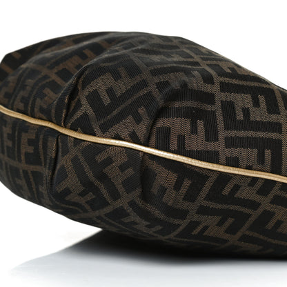 Fendi Zucca Laminated Vachetta Small Chef Hobo Tobacco Bronzo 10 of 12