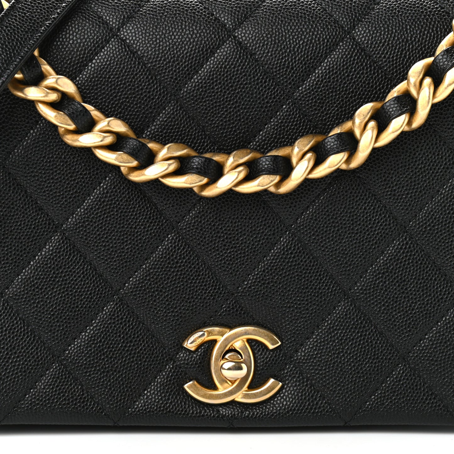 Caviar Quilted Medium Fashion Therapy Flap Bag Black