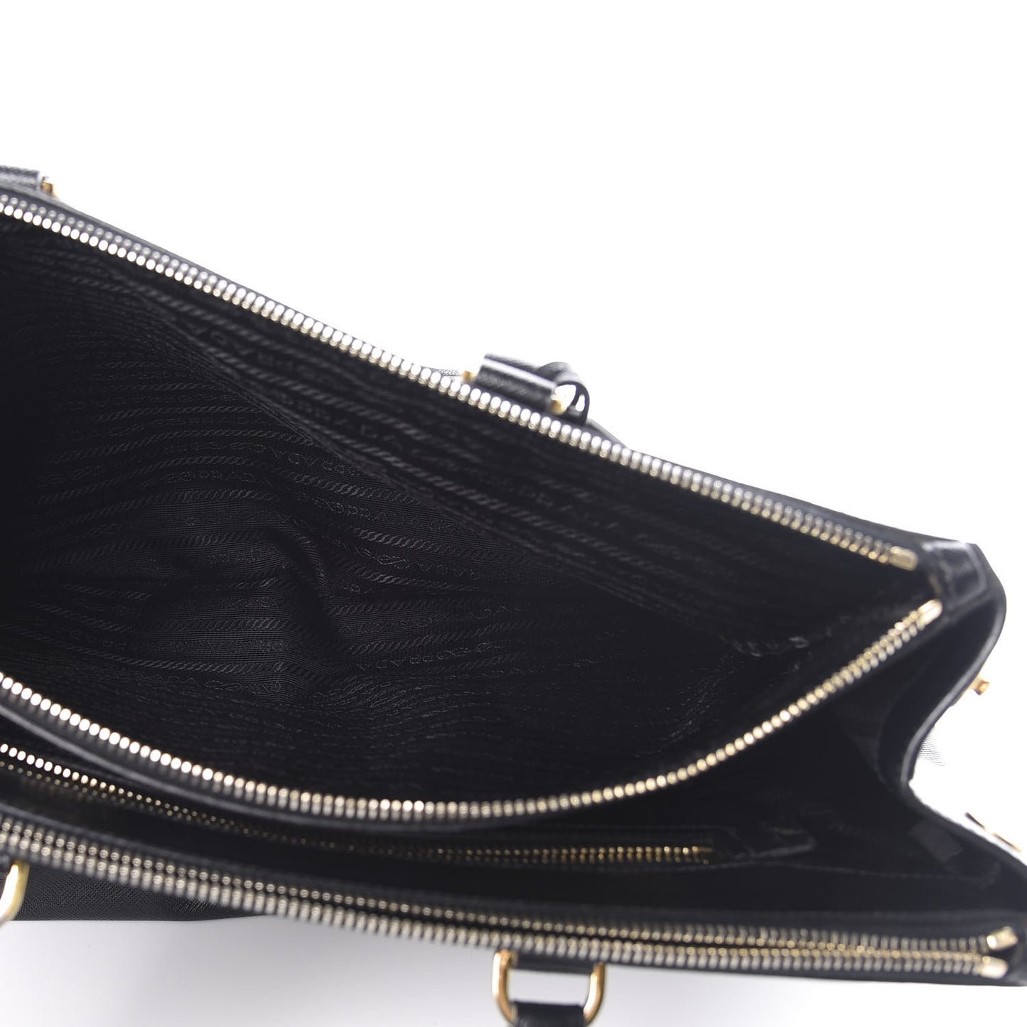 Saffiano Medium Galleria Double Zip Tote Black