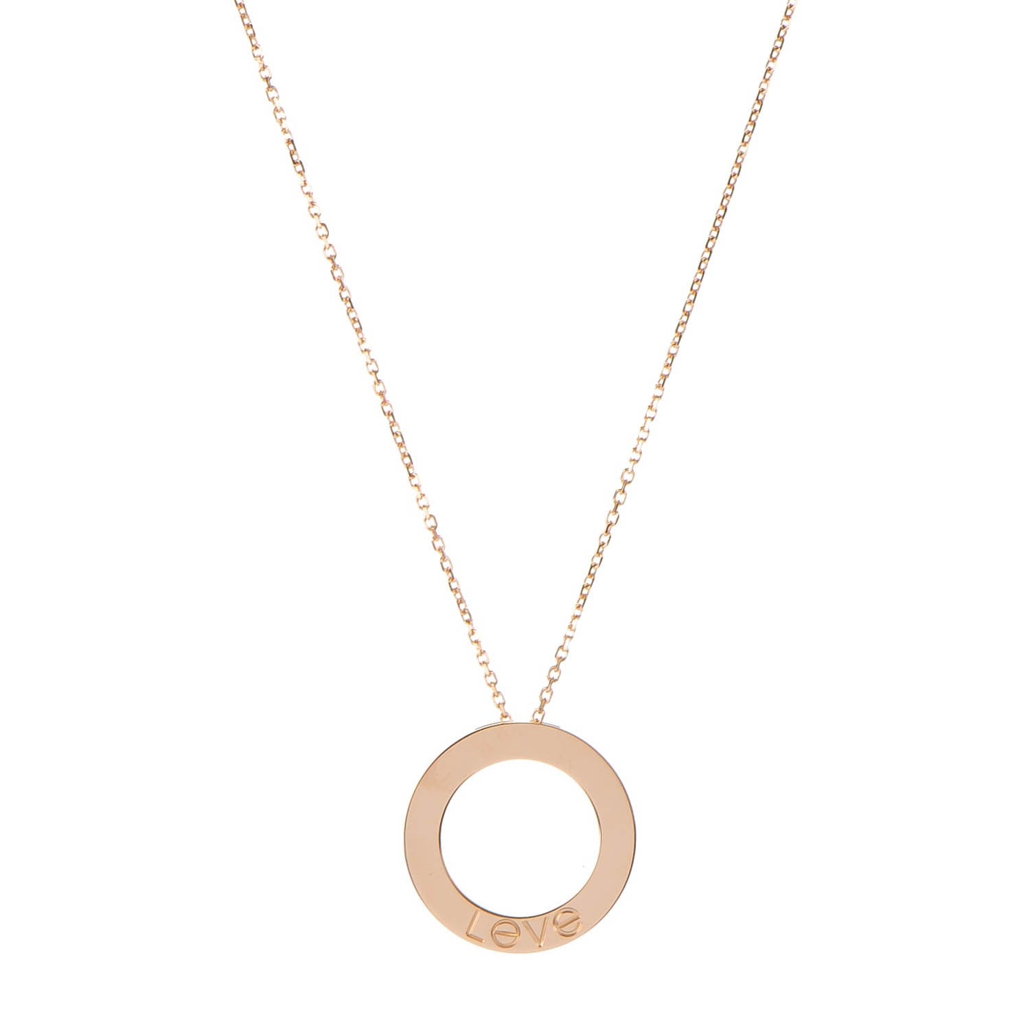 Cartier 18K Pink Gold LOVE Symbol Necklace 3 of 6