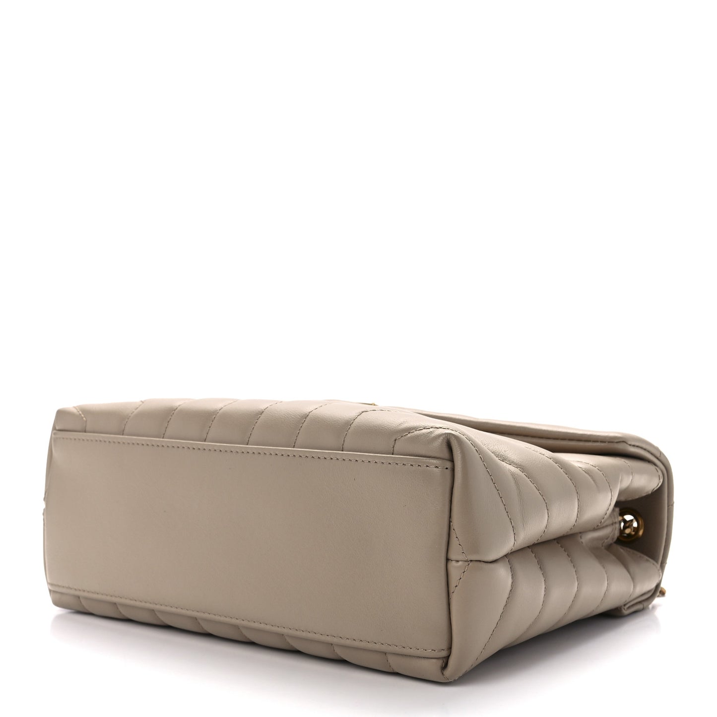Calfskin Y Quilted Monogram Small Loulou Chain Satchel Dark Beige