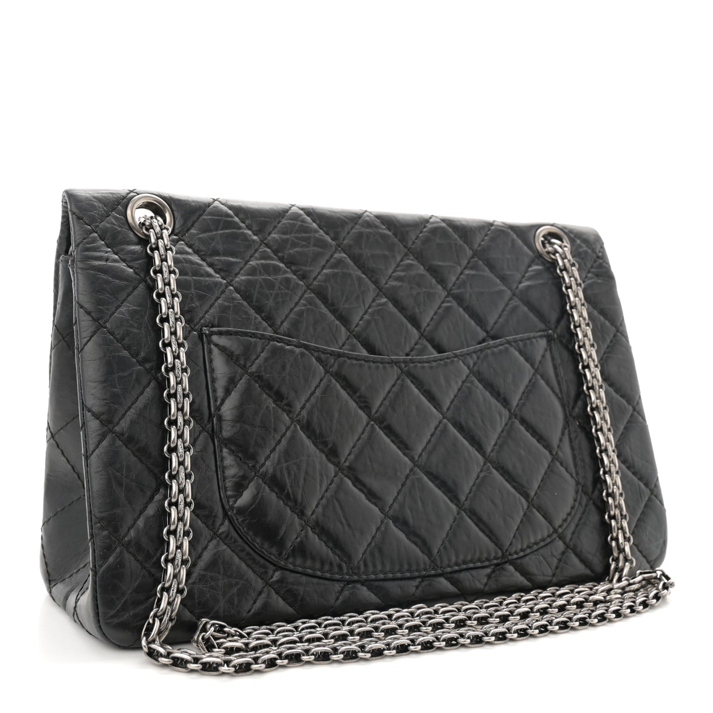 Aged Calfskin Quilted 2.55 Reissue 226 Flap Black