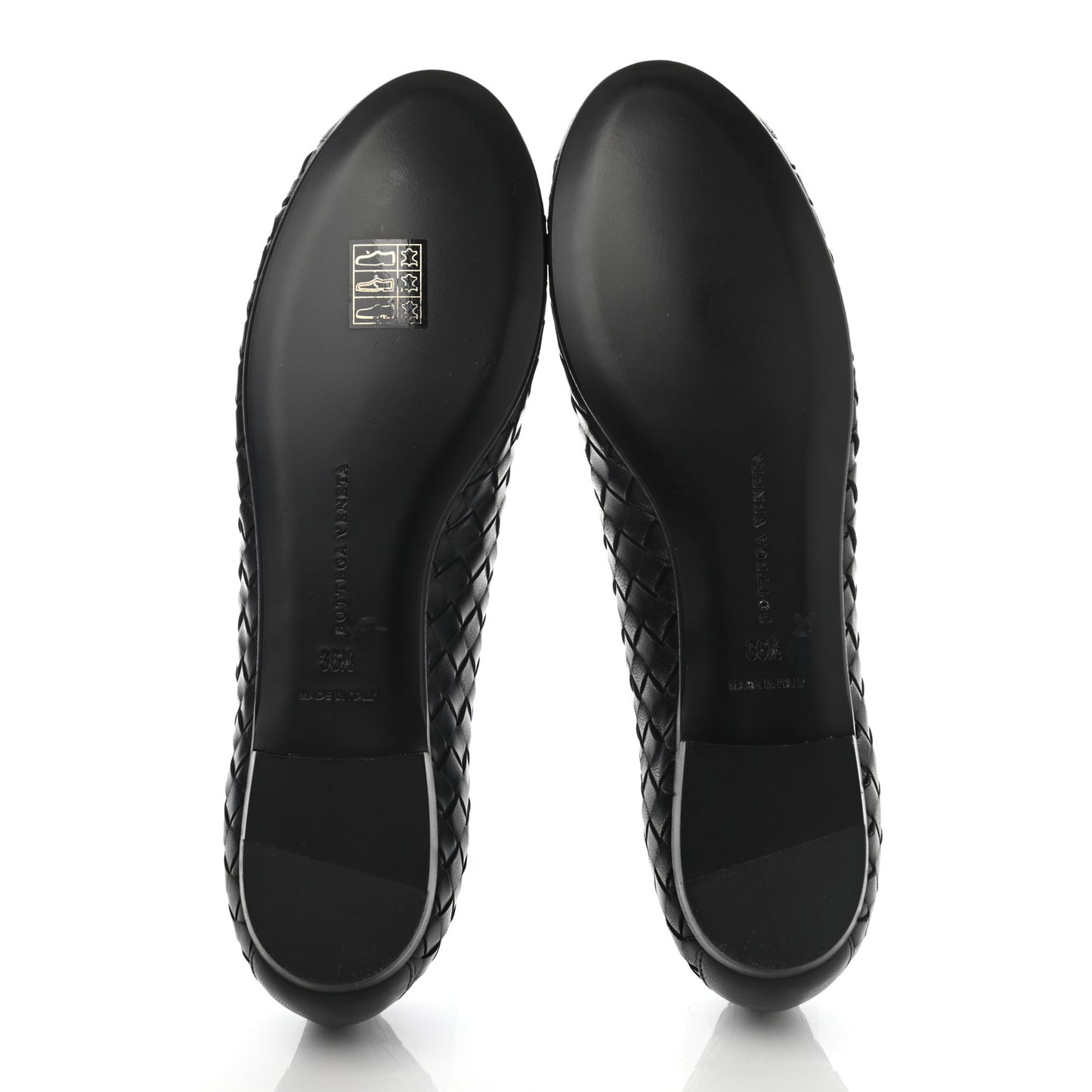 Nappa Intrecciato Flats 36.5 Black
