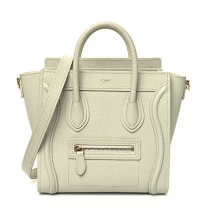 Celine Drummed Calfskin Nano Luggage Vert D'eau 1 of 18