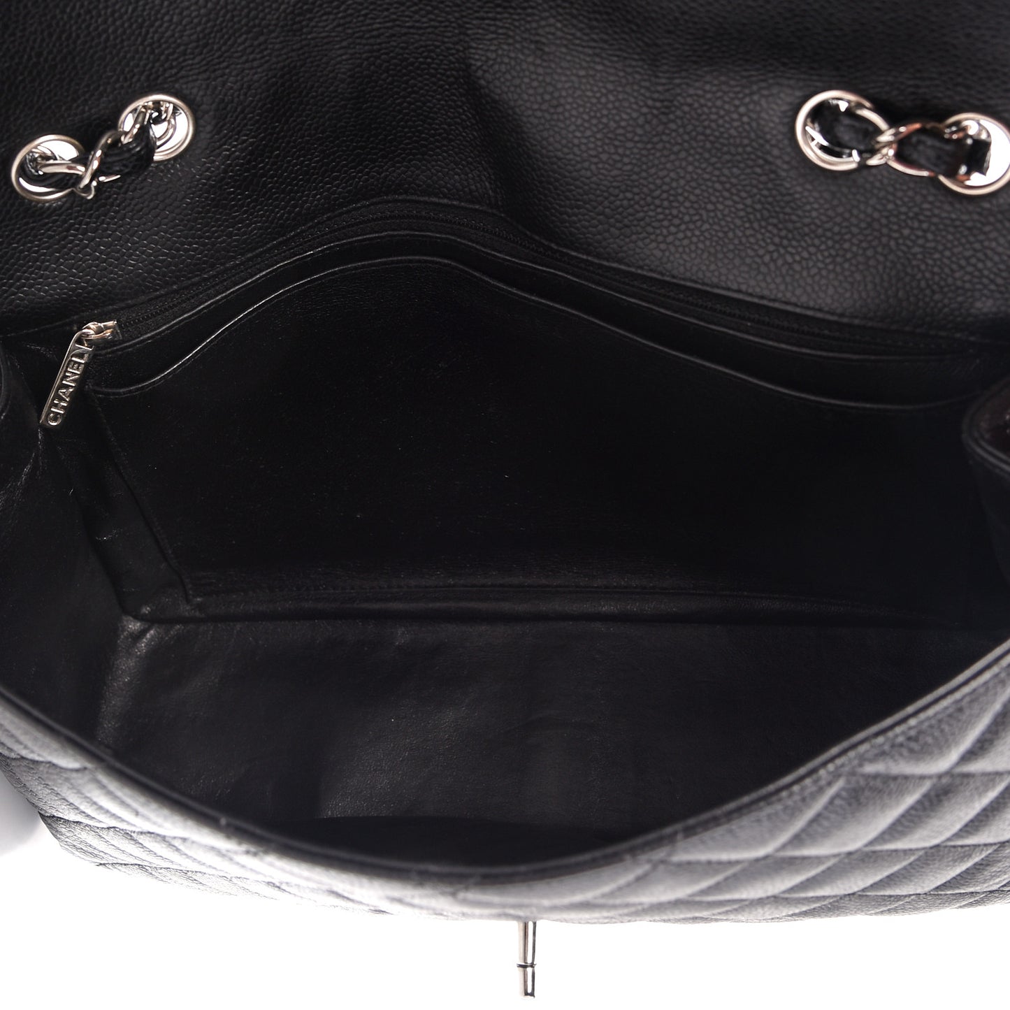 Caviar Quilted Jumbo Single Flap Black