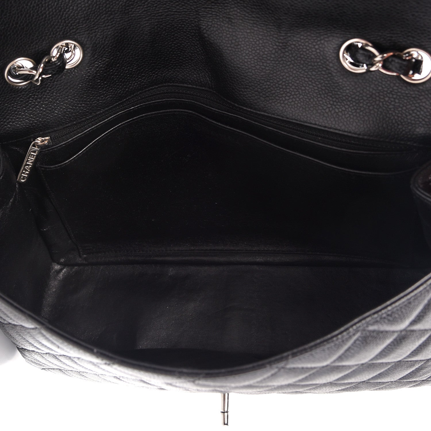 Chanel Caviar Quilted Jumbo Single Flap Black 5 of 9