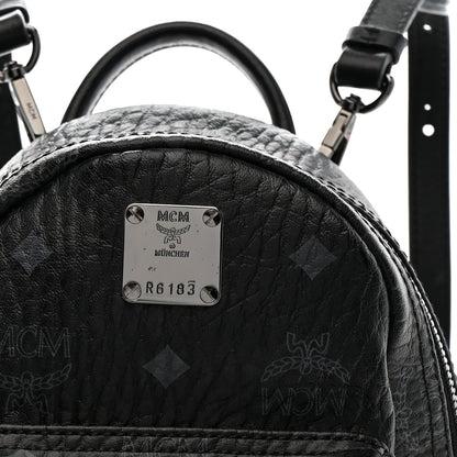 MCM Visetos Side Stud Mini Stark Backpack Black 10 of 14