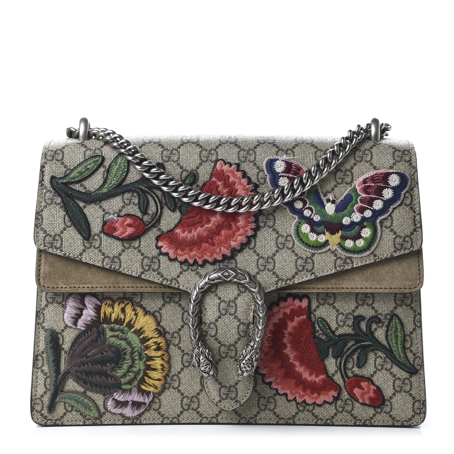 Gucci GG Supreme Monogram Embroidered Medium Dionysus Shoulder Bag Beige 1 of 10