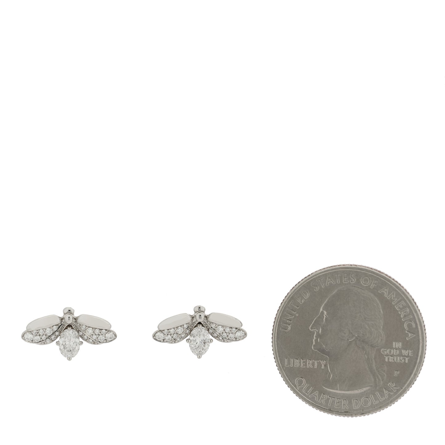 Platinum Diamond Paper Flowers Firefly Earrings