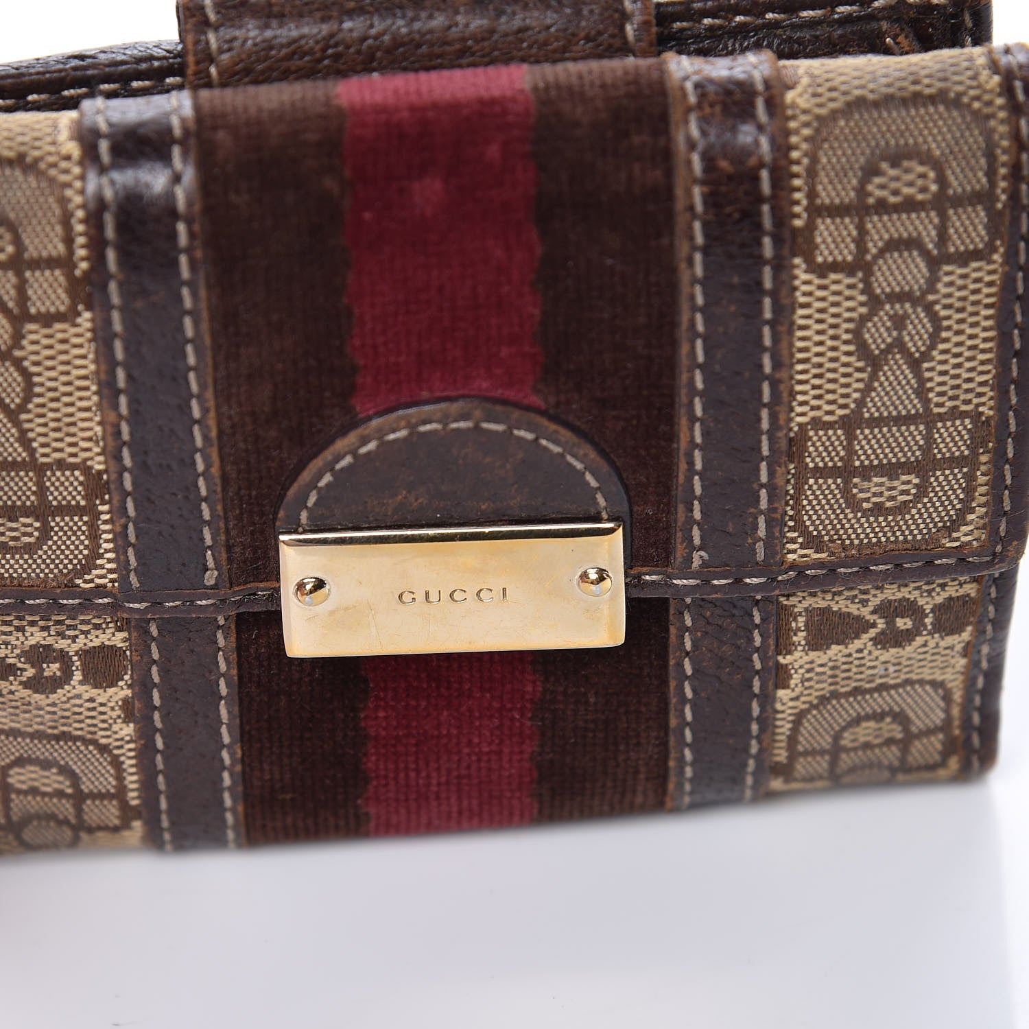 Gucci Horsebit Canvas Treasure Compact Wallet Dark Brown 14 of 18