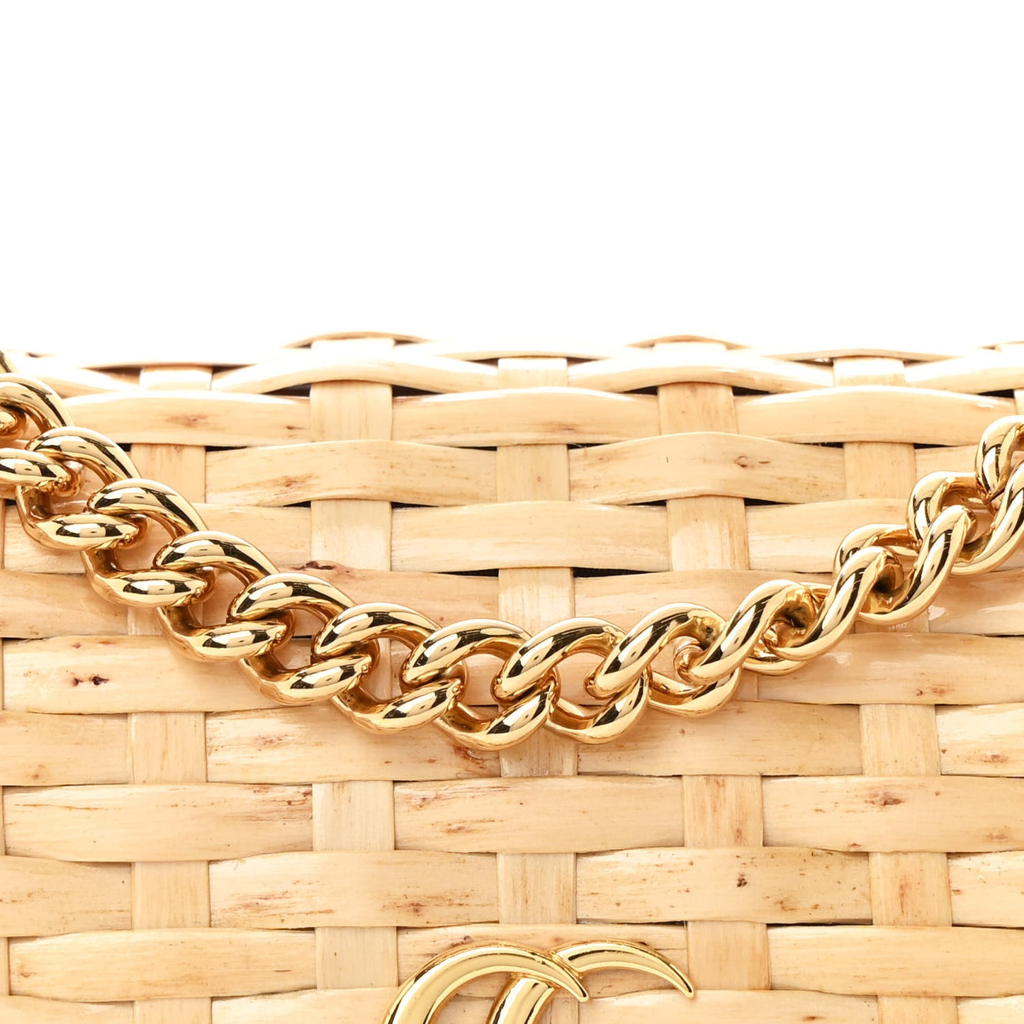 Glazed Wicker Mini Cestino Shoulder Bag Natural