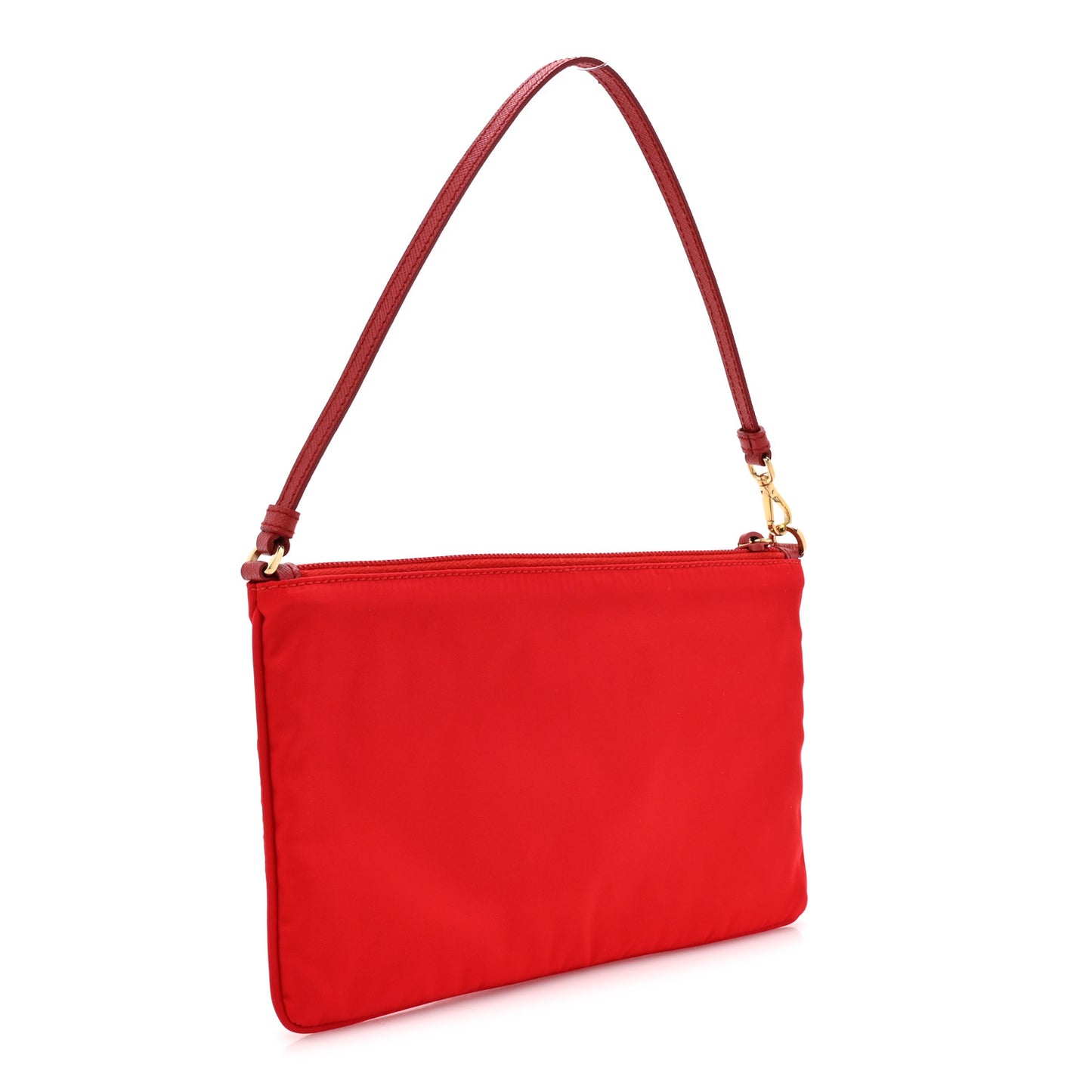 Re-Nylon Saffiano Pouch Red