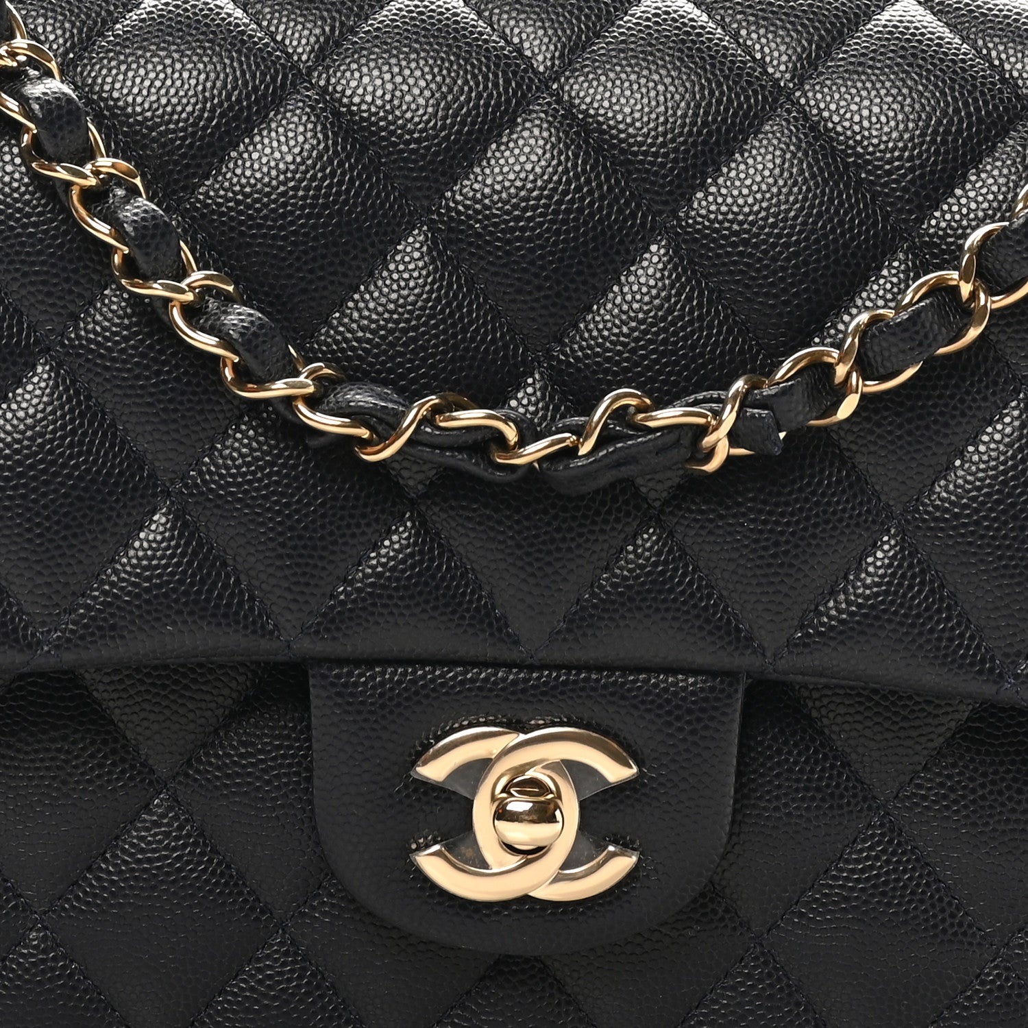 Chanel Caviar Quilted Medium Double Flap Navy 8 of 11