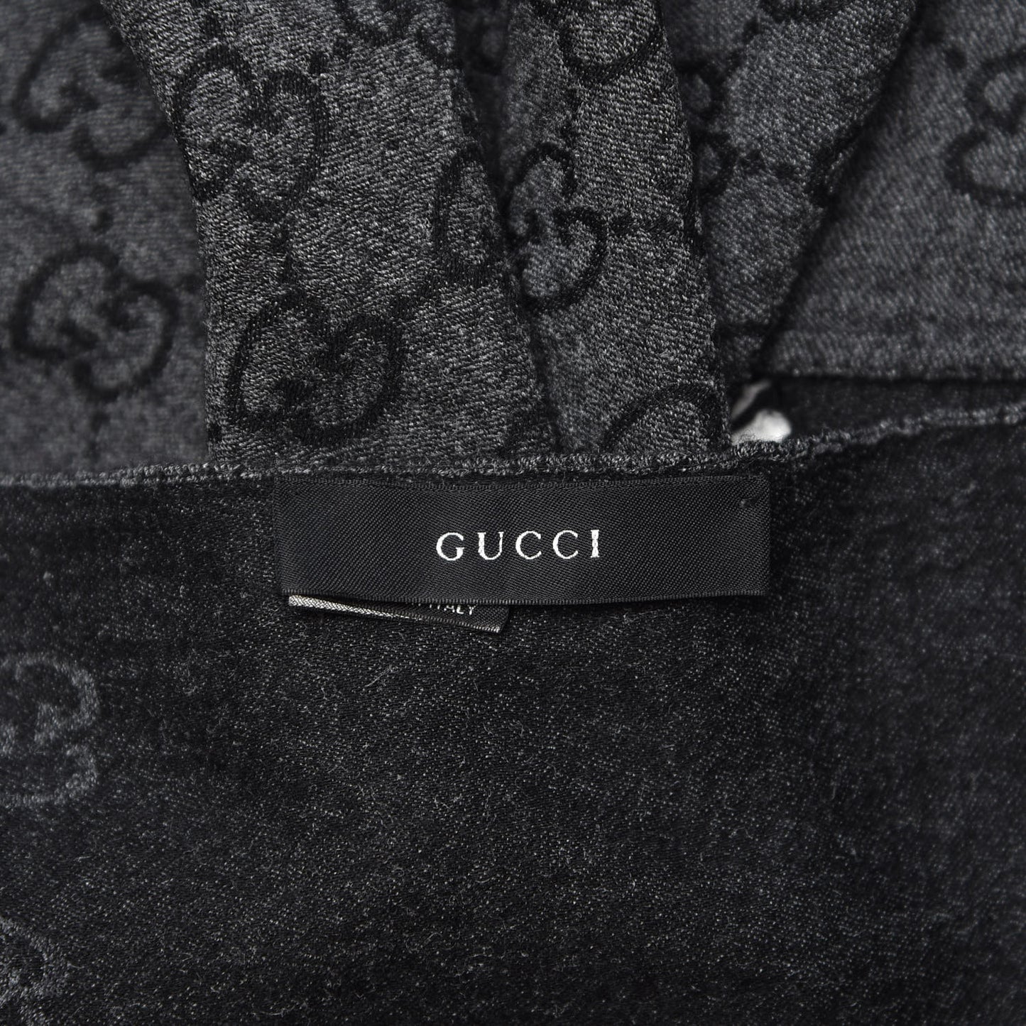 Wool Silk GG Monogram GGNat Scarf Anthracite