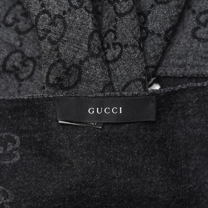 Gucci Wool Silk GG Monogram GGNat Scarf Anthracite 4 of 4